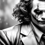 AI black and white joker coloring page