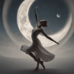 Bailarina dançando na lua