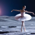 Bailarina dançando na lua