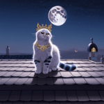 Gato olhando para lua desenho