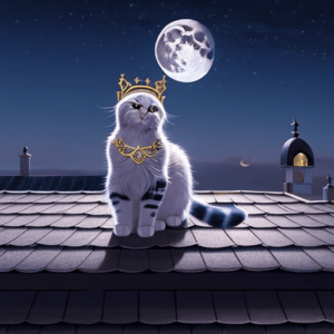Gato olhando para lua desenho