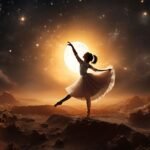 Bailarina dançando na lua