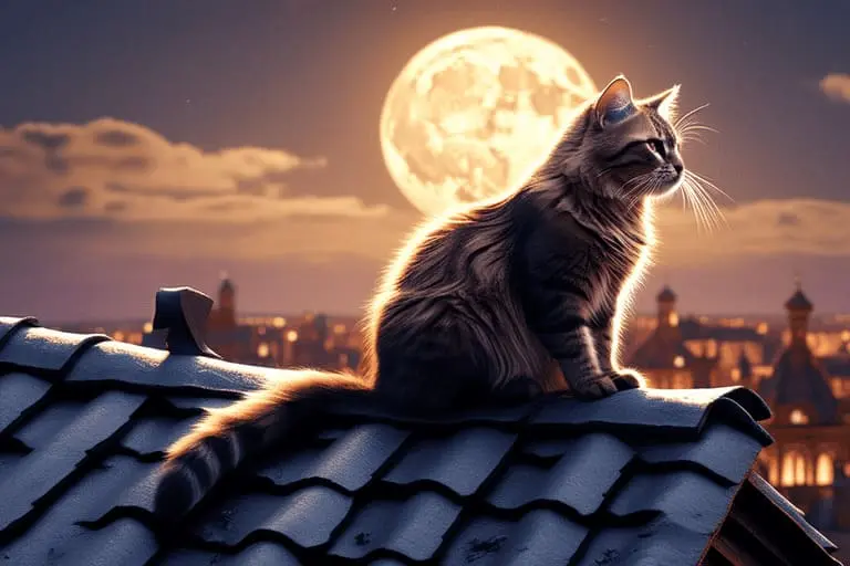 Gato em cima do telhado