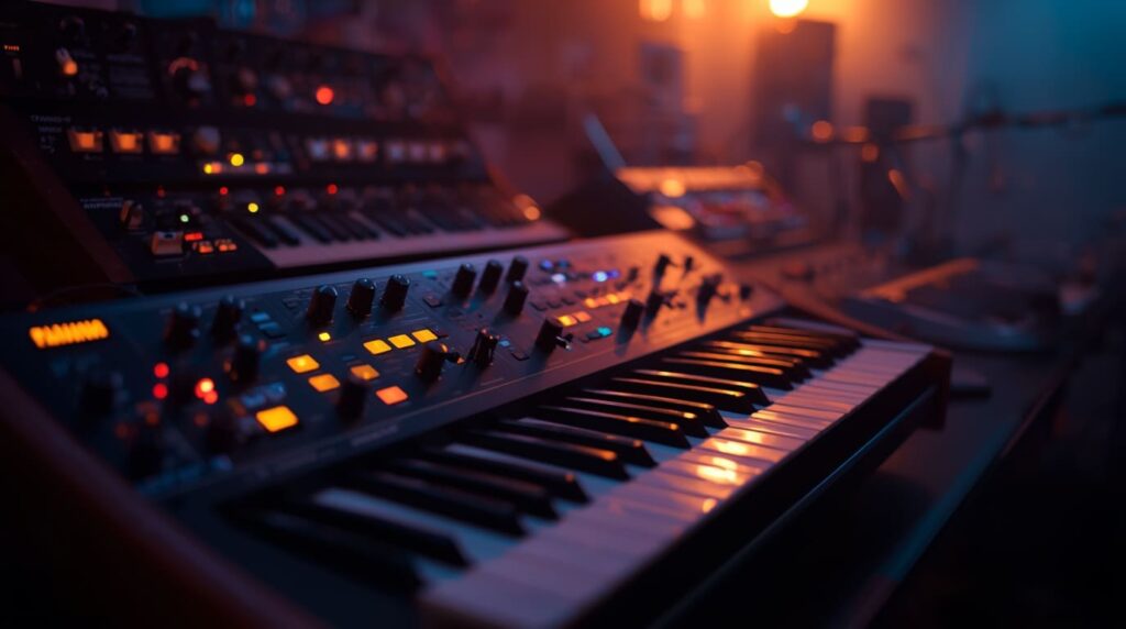 Um sintetizador vintage dos anos 80, o tipo de tecnologia usada pelo New Order para criar o som de Bizarre Love Triangle.