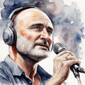 Imagem criada com IA do cantor Phil Collins. Interprete da canção Against All Odds