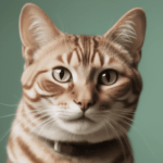 Fotografia de um gato de cores amarelo e branco
