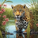 Desenho criado com IA de uma Panthera. Fast Art Web