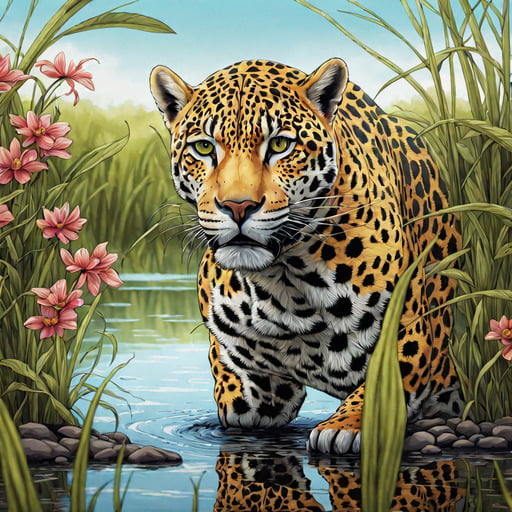 Desenho criado com IA de uma Onça Pintada