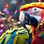 Arara colorida criada com AI
