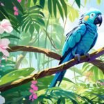 Desenho de arara azul
