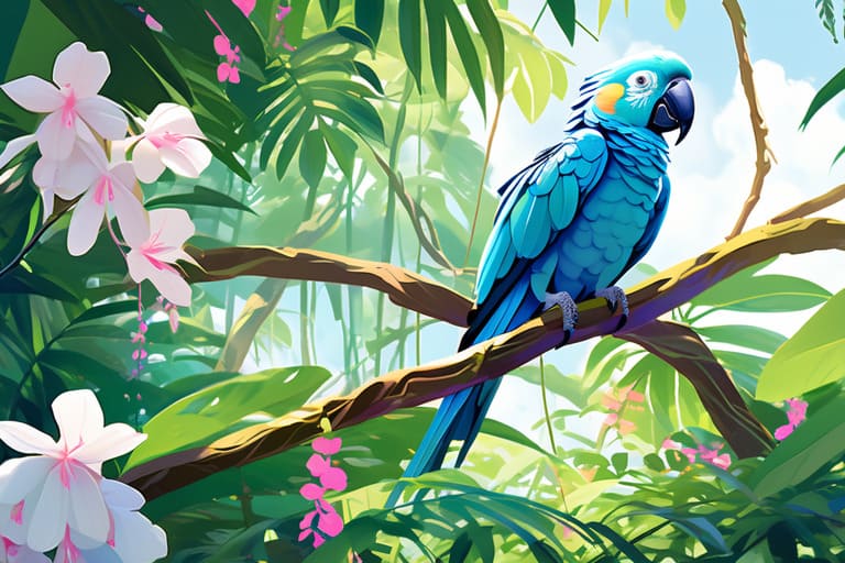 Desenho de arara azul