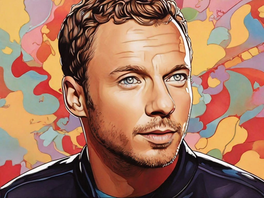 Ilustração do cantor Chris Martin