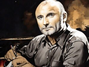 Ilustração do cantor Phil Collins. Against All Odds