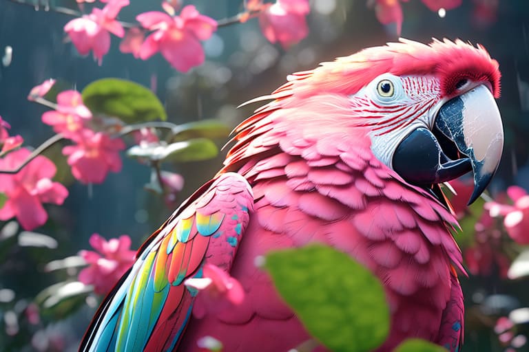 Imagem de arara criada com AI