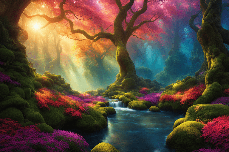Imagem de uma floresta criada com Inteligência Artificial