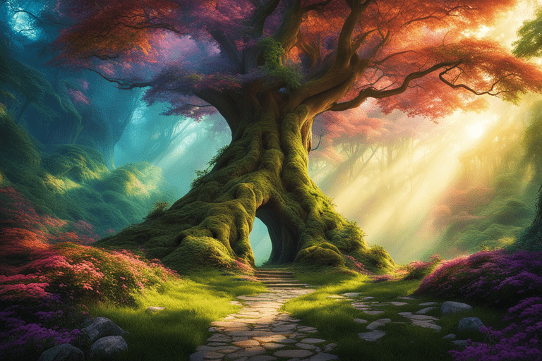 Imagem de uma floresta criada com Inteligência Artificial em Playground AI