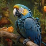 Pintura de arara-azul