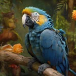 Pintura de arara-azul