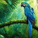 Pintura de arara-azul
