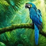 Pintura de arara-azul