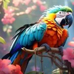 Pintura de arara Canindé