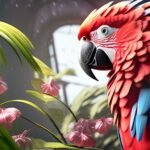 Pintura de arara vermelha