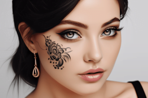 Tatuagem feminina no rosto