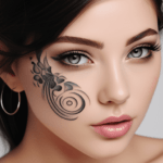 Tatuagem feminina no rosto