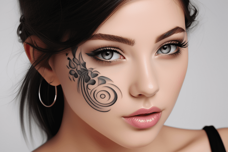 Tatuagem feminina no rosto