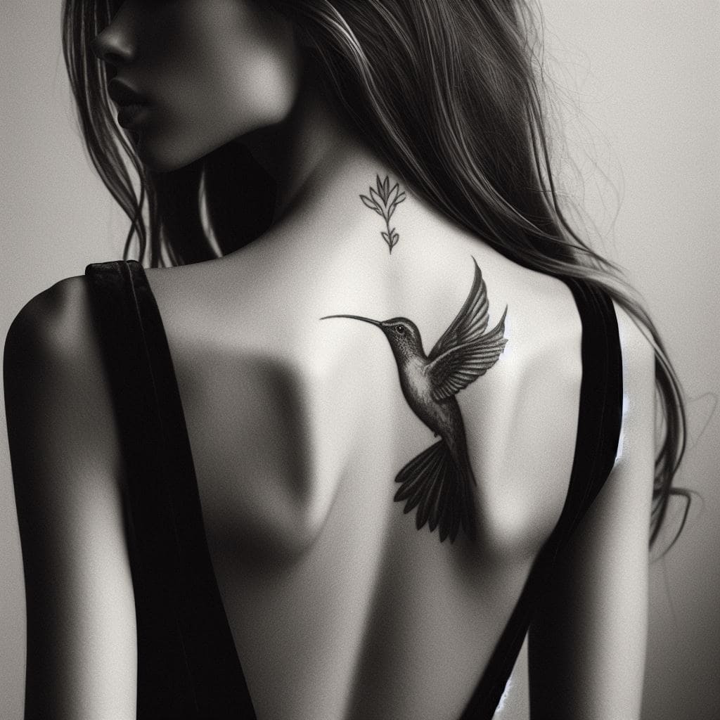 Tatuagem feminina nas costas