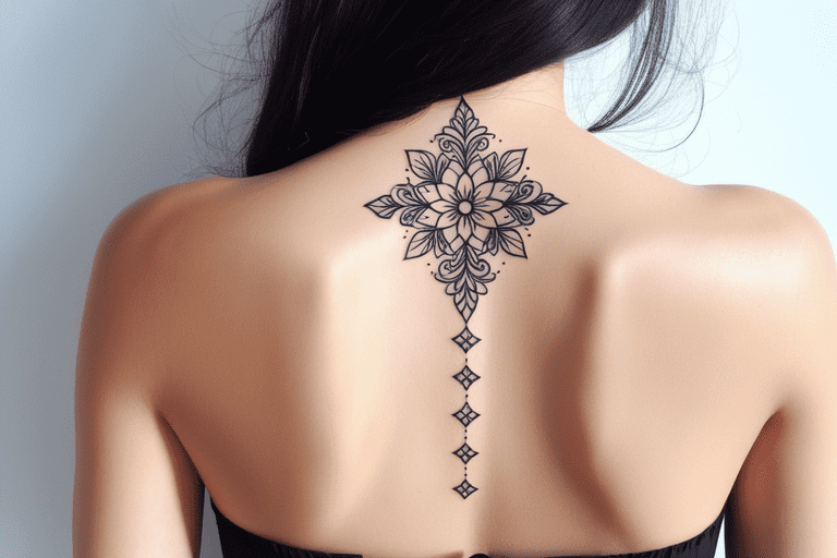 Tatuagem feminina nas costas