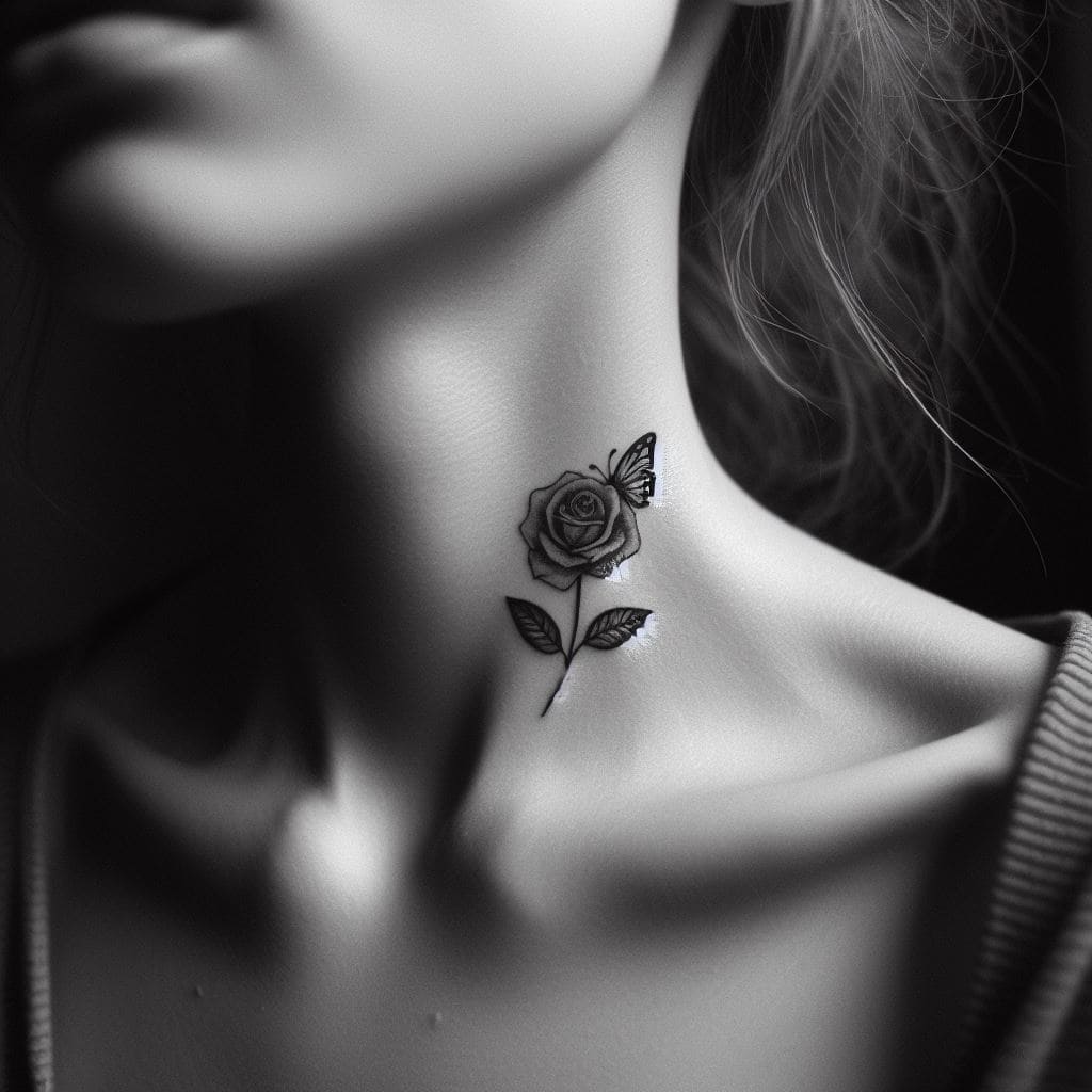 Tatuagem feminina no pescoço. Tatuagens