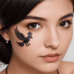 Tatuagem feminina no rosto. Tatuagens