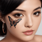 Tatuagem feminina no rosto. Tatuagens