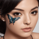 Tatuagem feminina no rosto. Tatuagens