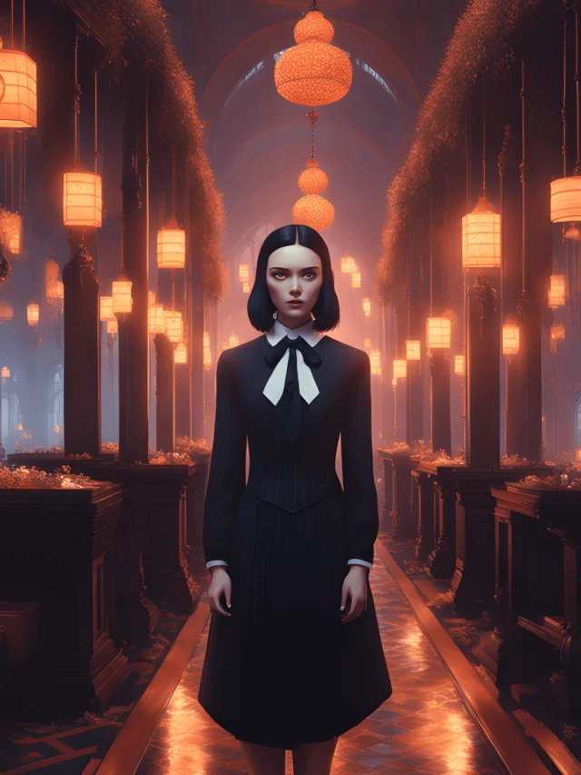 Retrato de Wandinha Addams