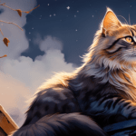 Desenho de gato olhando para lua