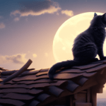 Desenho de gato olhando para lua