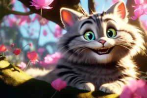 Imagem do Gato de Cheshire. Fast Art Web