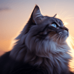 Gato olhando para a lua