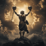 Pintura de Hércules segurando o céu no lugar de Atlas