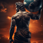 Ilustração antiga de Atlas carregando o globo celeste