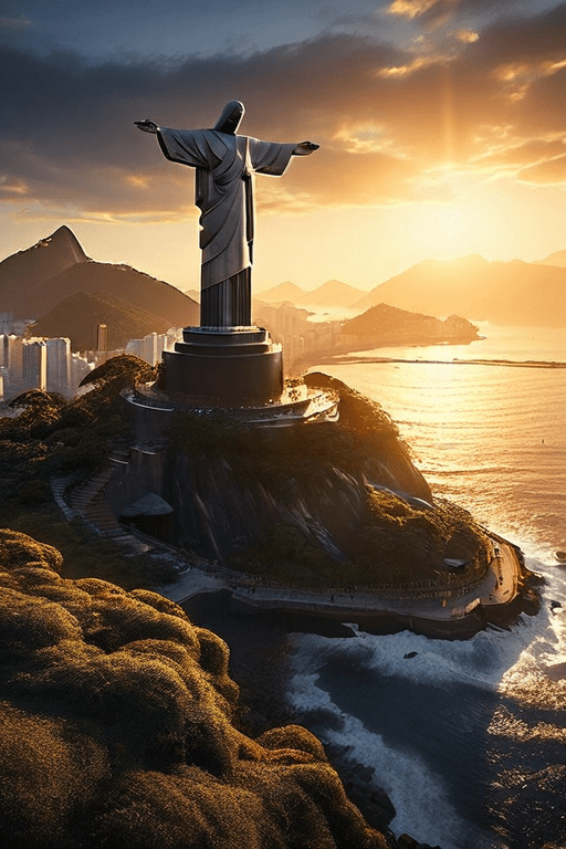Corcovado Rio de Janeiro. Imagem criada com AI