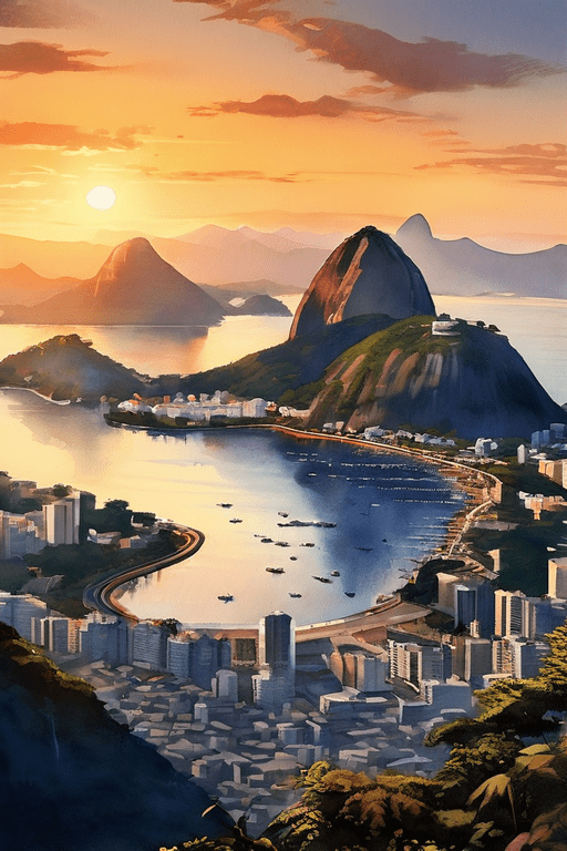 Paisagem do Rio de Janeiro criada com AI
