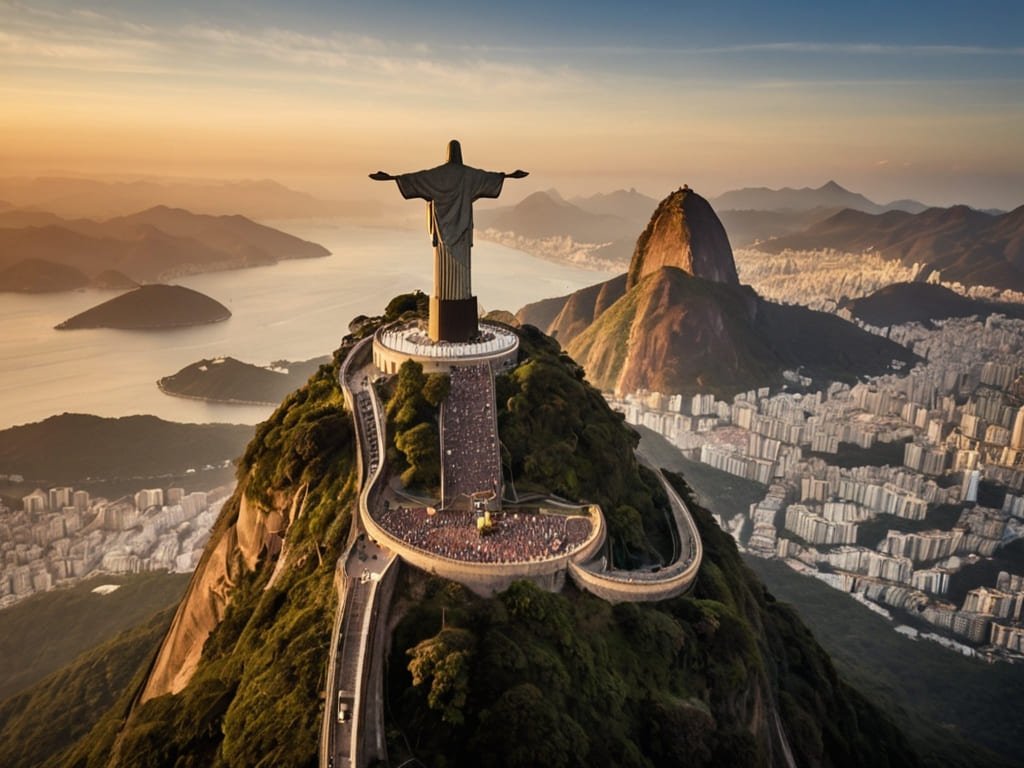 Desenho do Cristo Redentor criado com AI