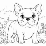 Desenho para colorir de um Bulldog Francês