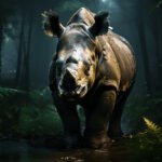 Rinoceronte de Sumatra. Espécie em extinção