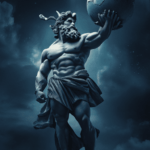 Escultura Farnese mostrando o Titã Atlas segurando a esfera celeste com constelações, não o globo terrestre.