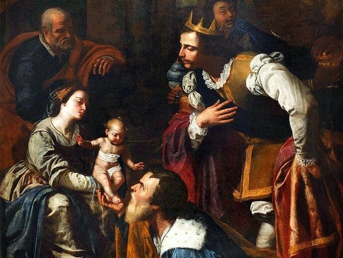 Adoração dos Magos. Pintura de Artemisia Gentileschi