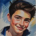 Desenho de Carlo Acutis. Padroeiro da Internet